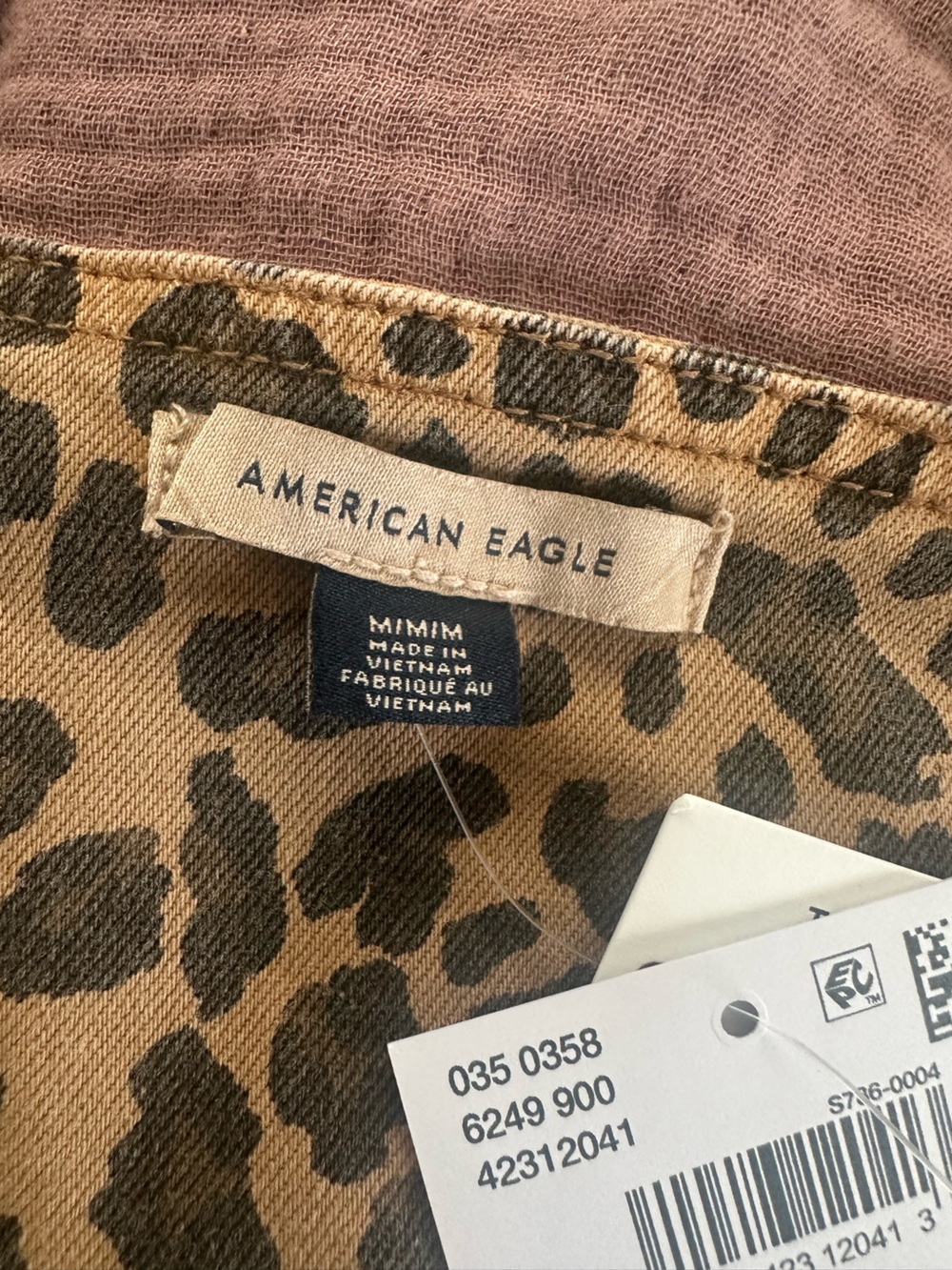American Eagle Leopard Print Denim Vest tie Top Size Medium NWT - Picture 3 of 5